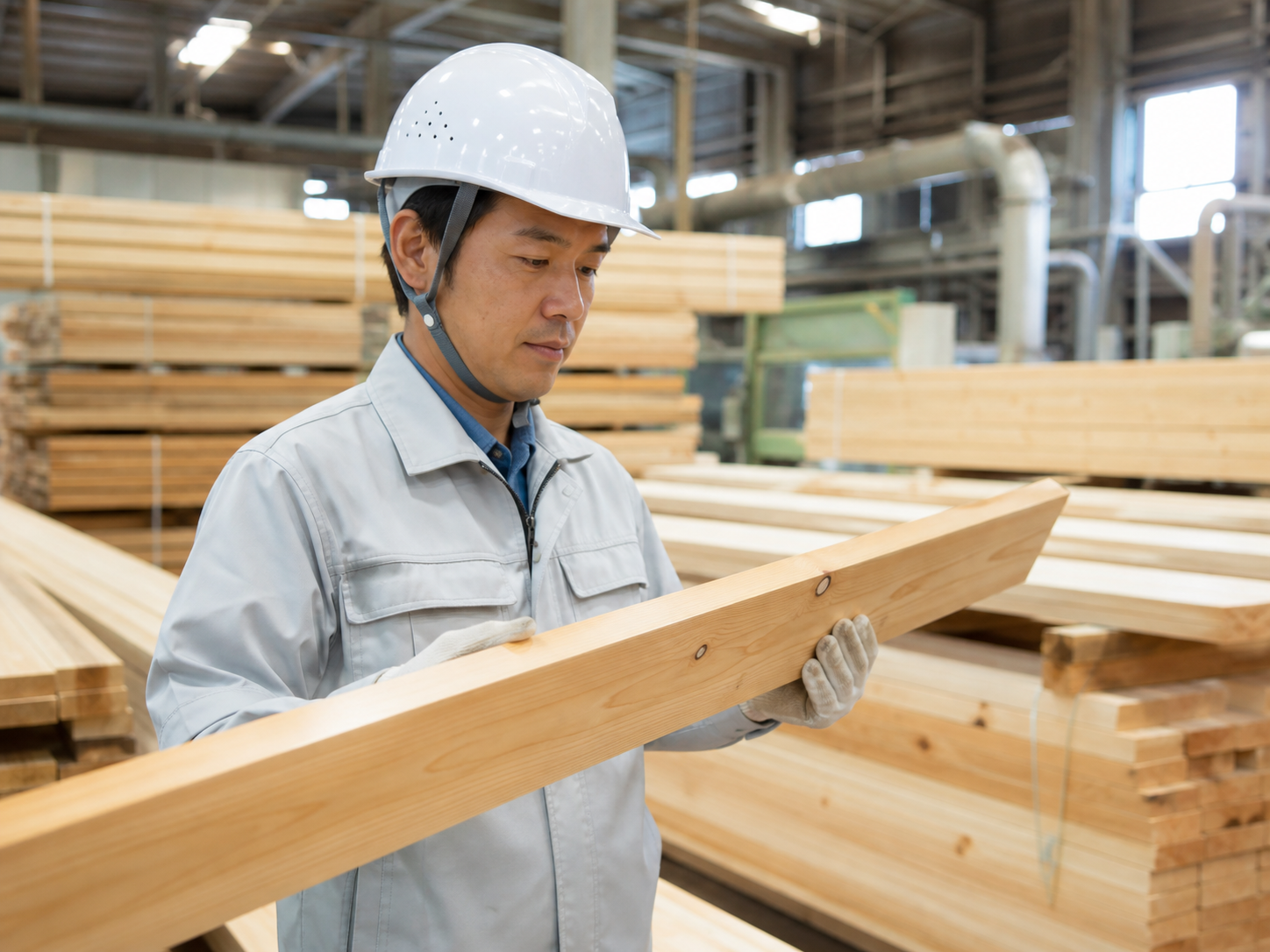 木材工場で働くベトナム人スタッフ
